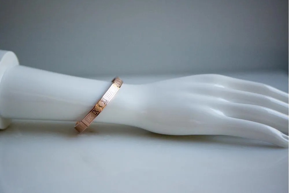 Roman Numerals Bangle Bracelet