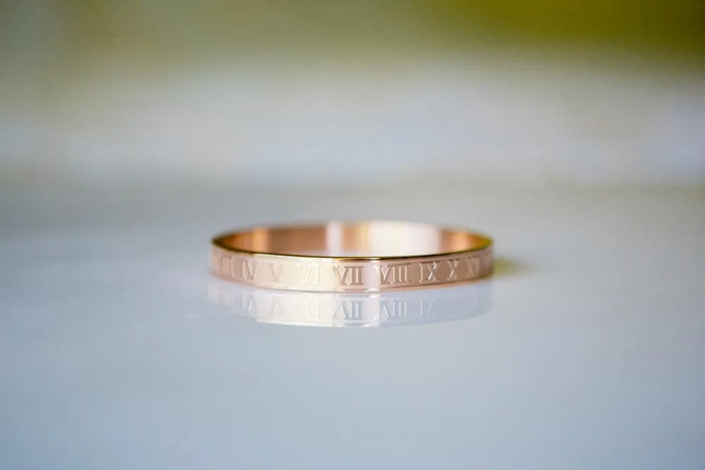 Roman Numerals Bangle Bracelet