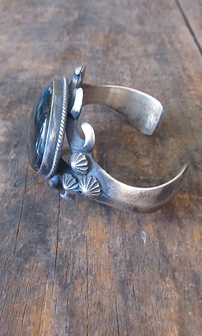 ROMANCING THE STONE Navajo Sterling Silver & Labradorite Cuff
