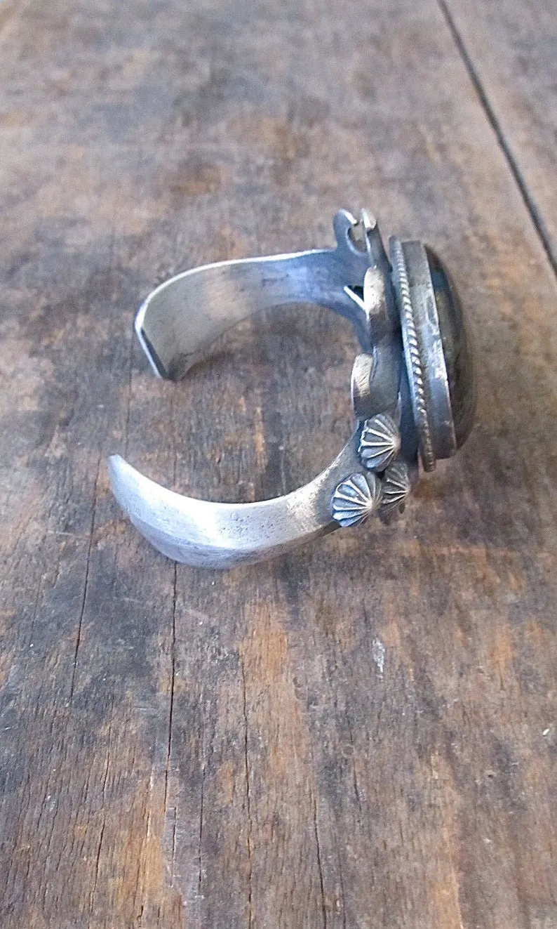 ROMANCING THE STONE Navajo Sterling Silver & Labradorite Cuff