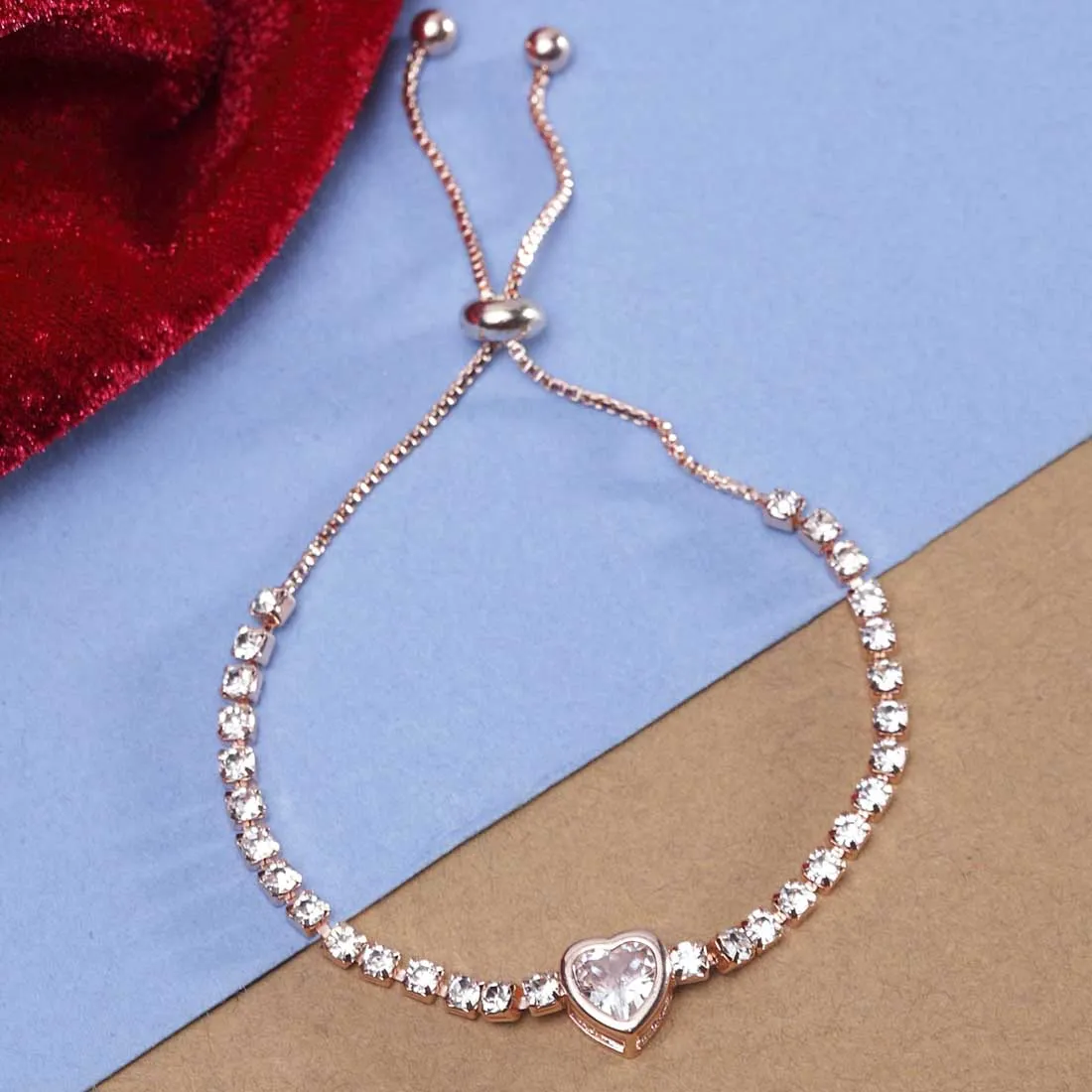 Rosegold Heart Adjustable Bracelet