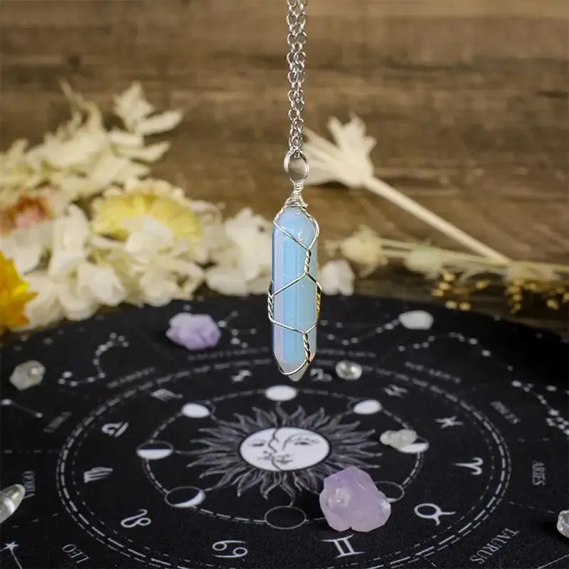 Rough Crystal Necklace Hexagonal Shaped Pendant Necklace For Men And Women Crystals For Jewelry Making Stone Necklaces