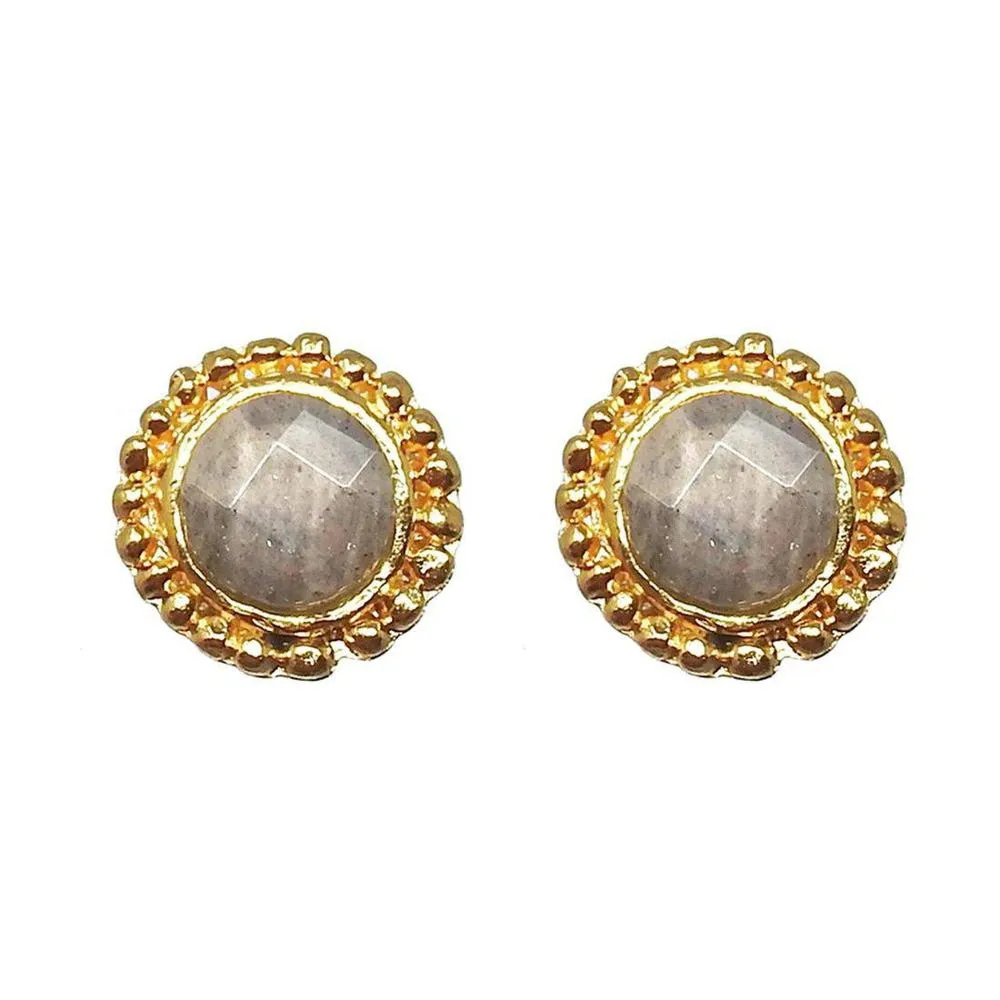 Round Stud with Labradorite