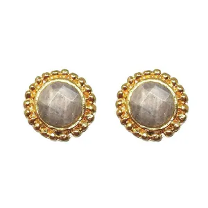Round Stud with Labradorite