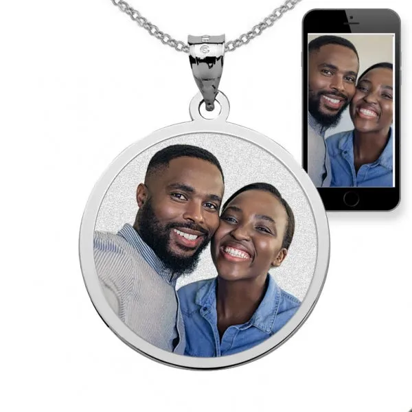 Round with Border Photo Pendant Charm Jewelry
