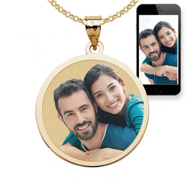 Round with Border Photo Pendant Charm Jewelry