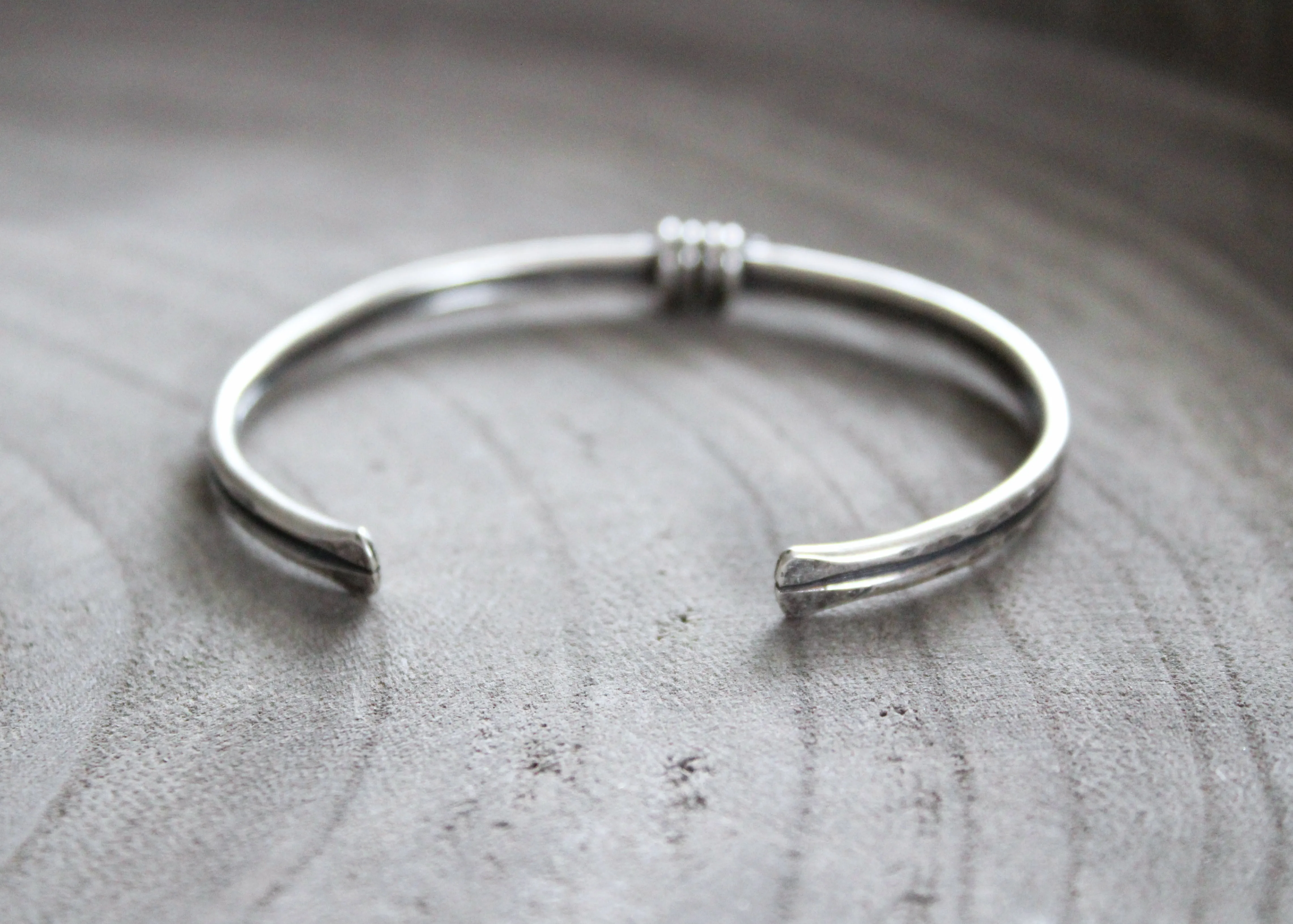 Rustic Sterling Silver Knot Cuff Bracelet