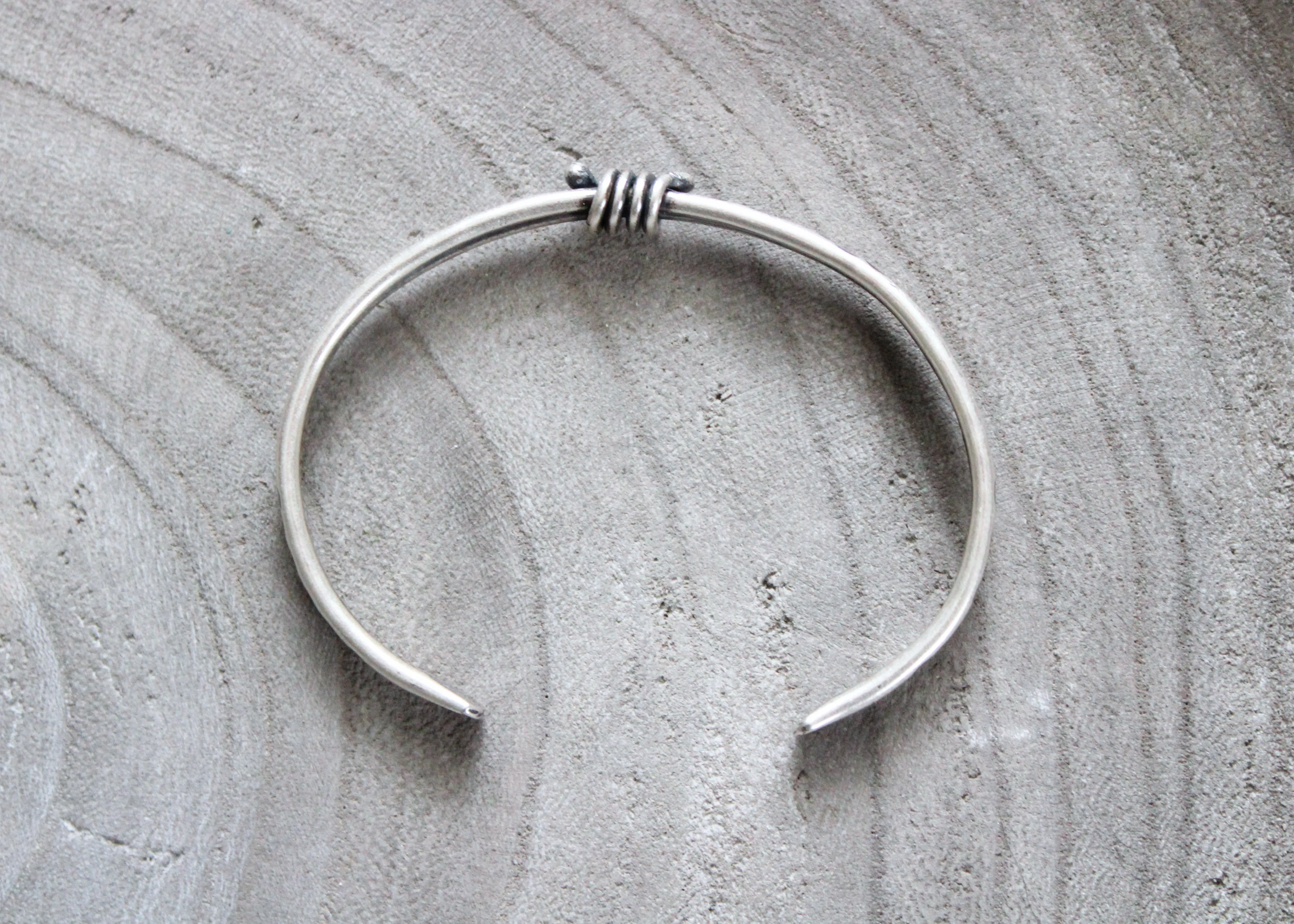 Rustic Sterling Silver Knot Cuff Bracelet