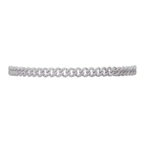 RUTH PAVÉ CURB CHOKER NECKLACE - RHODIUM