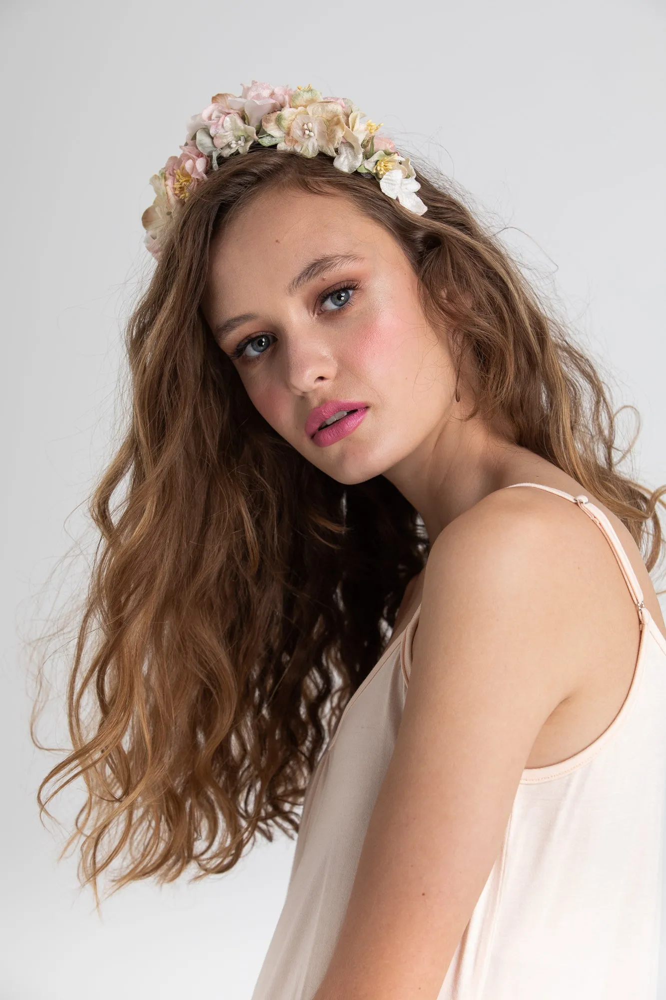 Sabrina Velvet Flower Crown. Pastel