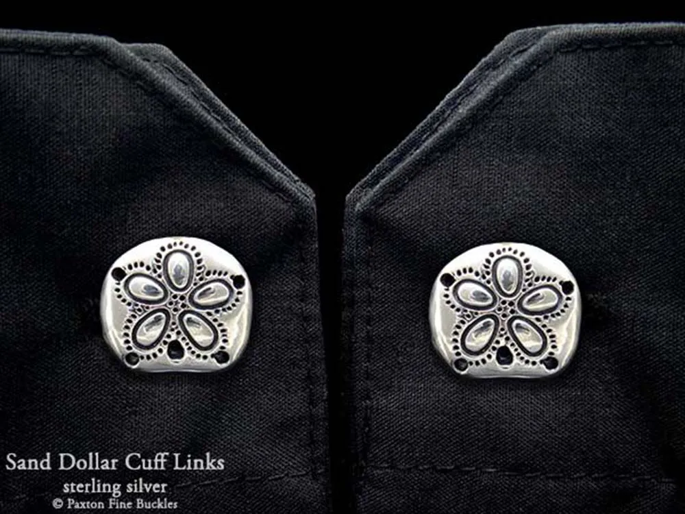 Sand Dollar Cuff Links Sterling Silver