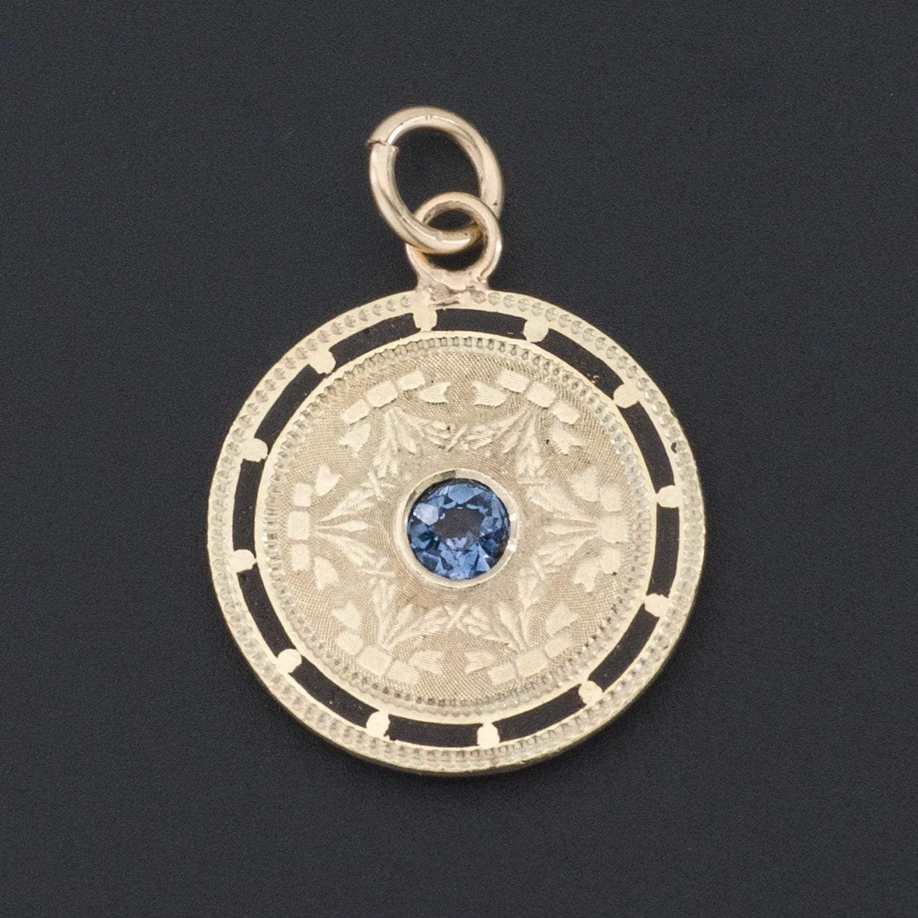 Sapphire Charm | 14k Gold Enamel & Sapphire Charm