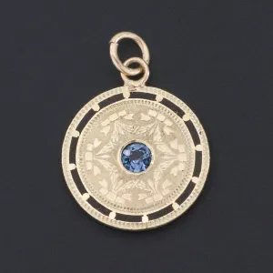 Sapphire Charm | 14k Gold Enamel & Sapphire Charm