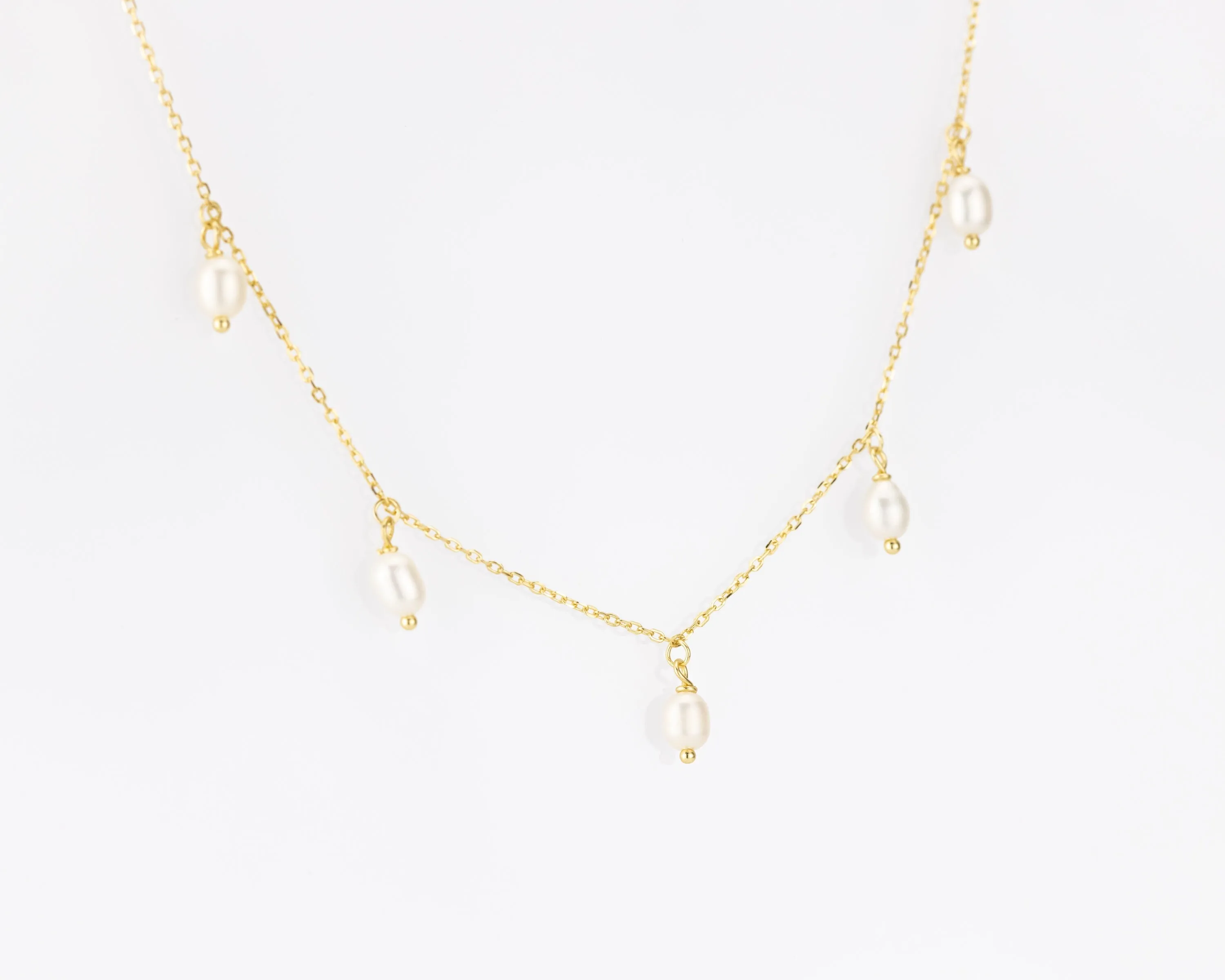 Satellite pearl choker, orb, baroque pearl necklace, genuine, freshwater pearls, mini pearl necklace, boho choker, stacking, bridal, wedding