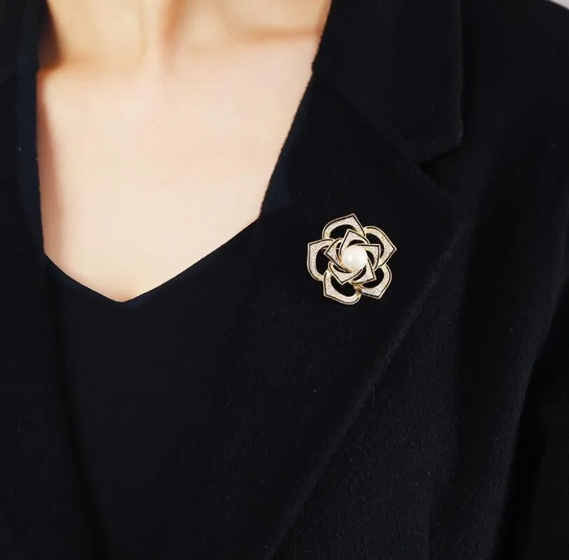 SB347 - Camellia Flower Brooch