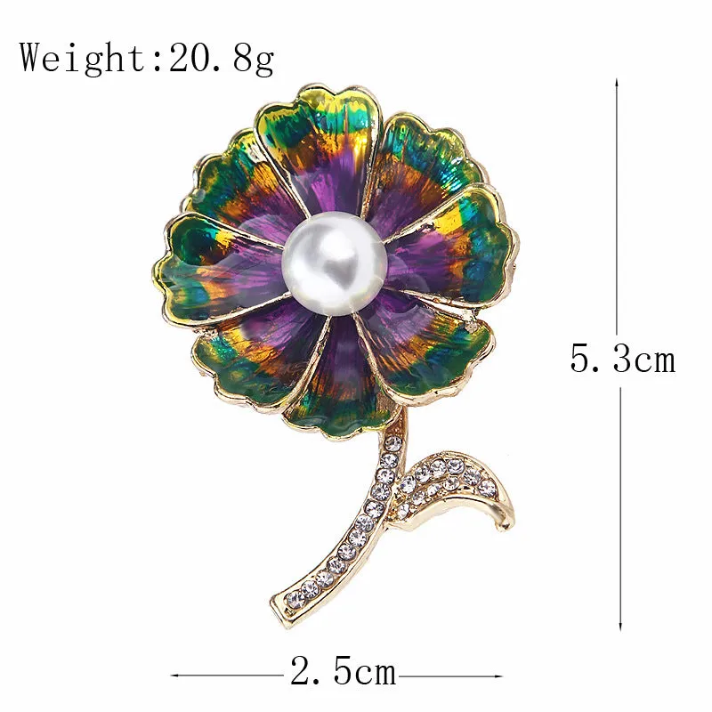 SB376 - Korean Flower Brooch