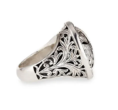 Scott Kay Men's Sterling Silver and Black Onyx Engraved Cross