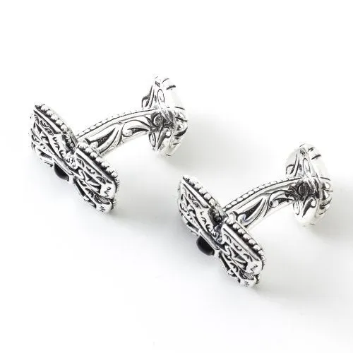 Scott Kay Men's Sterling Silver and Black Onyx Engraved Cross
