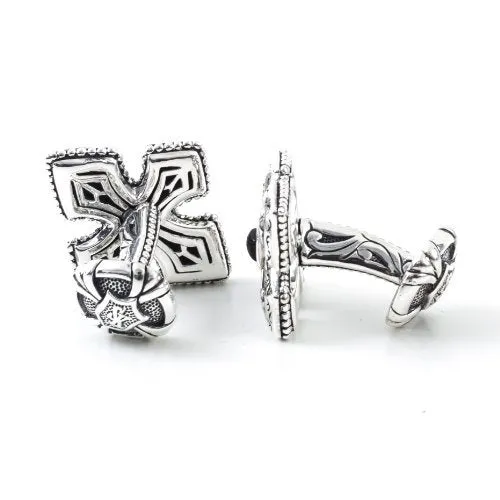 Scott Kay Men's Sterling Silver and Black Onyx Engraved Cross