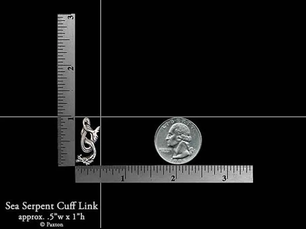 Sea Serpent Cuff Links Sterling Silver