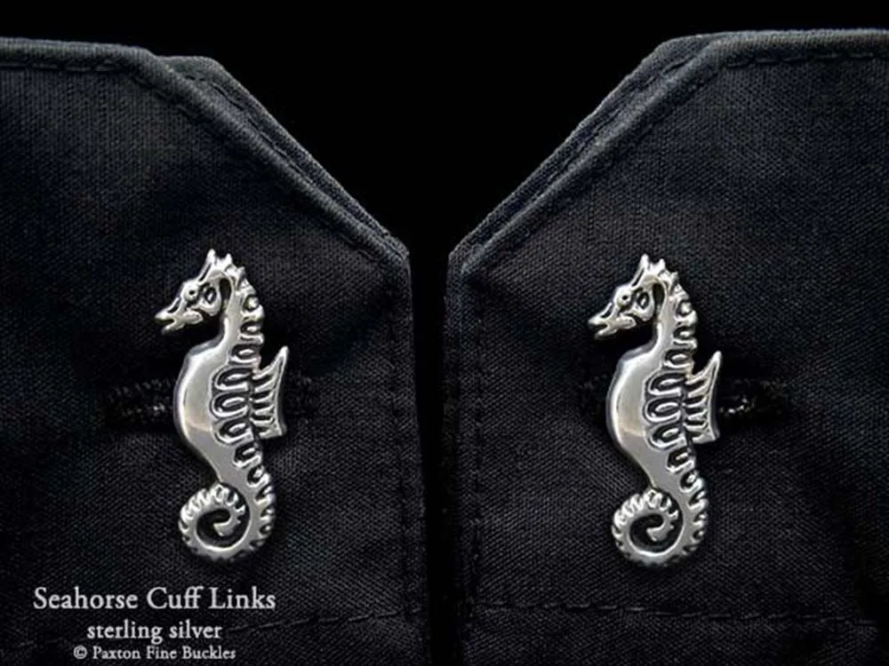 Seahorse Cuff Links Sterling Silver
