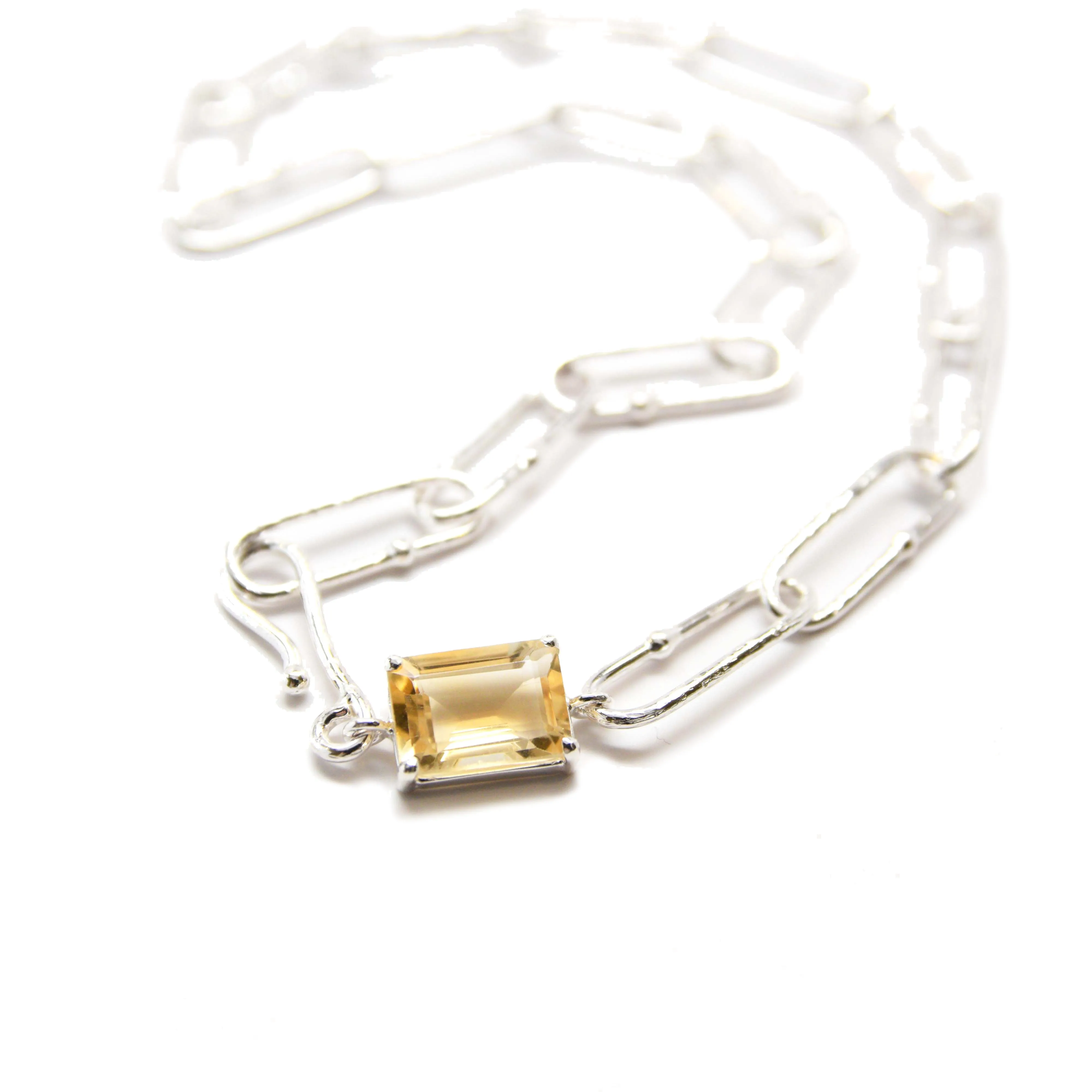 Shimmer Long Link Choker in Citrine