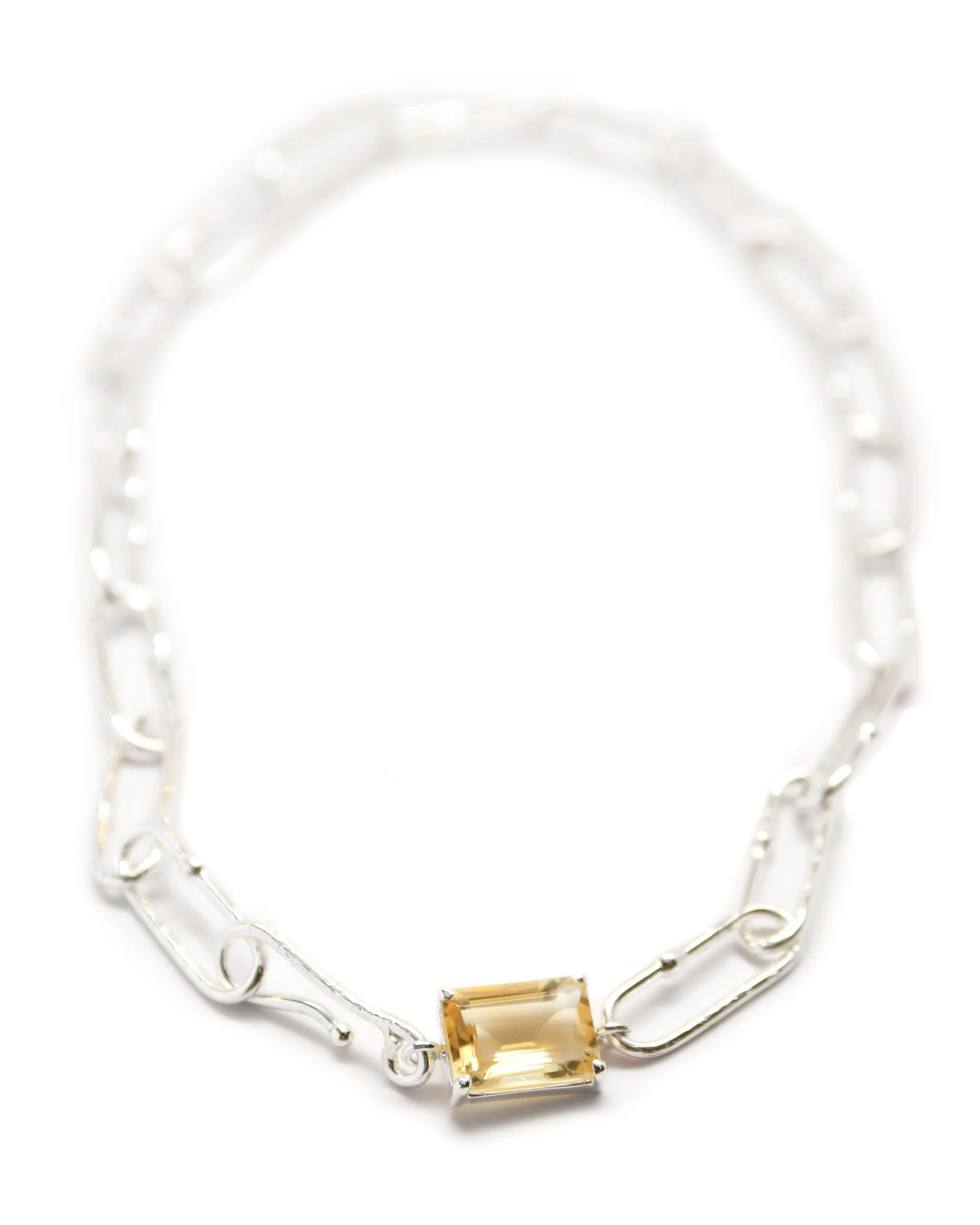 Shimmer Long Link Choker in Citrine