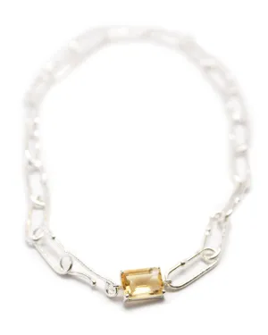 Shimmer Long Link Choker in Citrine