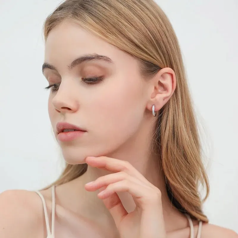 Shining Round Danggle Earrings Women Zircon Jewelry Birthday Gift