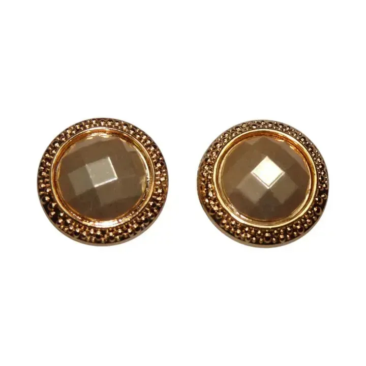 Shoe charms - 2 Gold surround domes