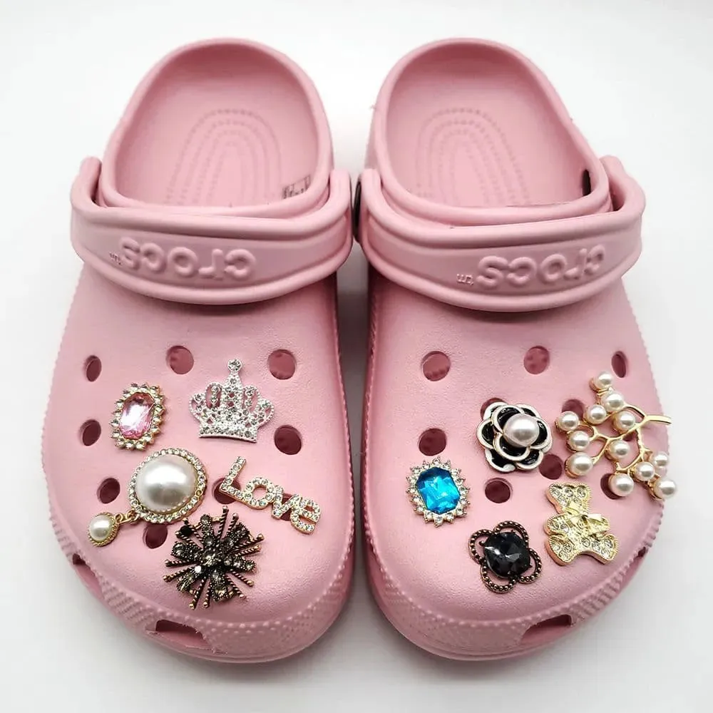 Shoe charms - Stars of gold with inset pearl