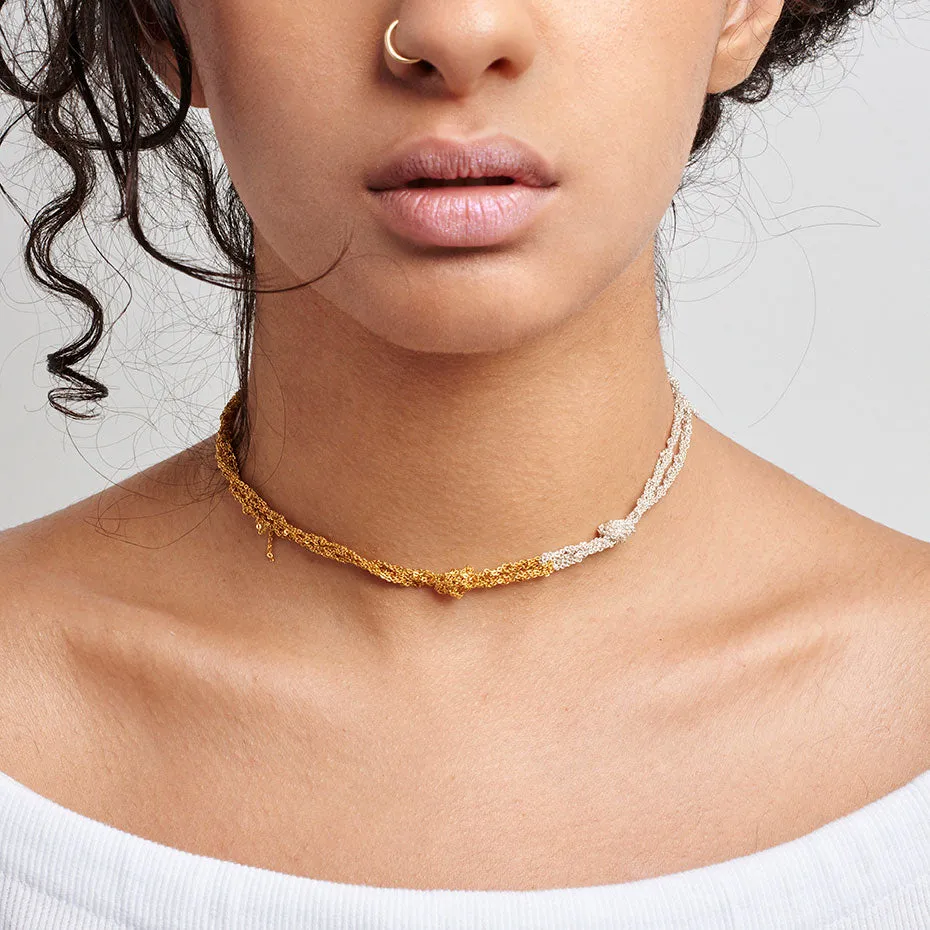 Siamese Choker in Silver   Gold