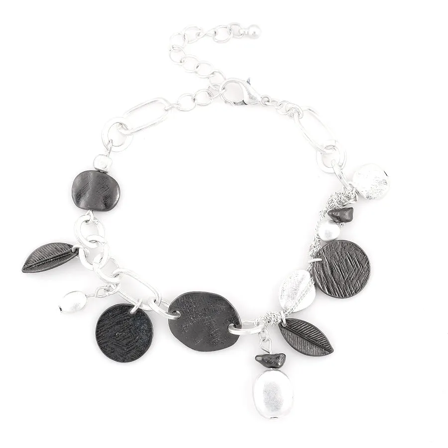 SILVER AND BLACK BRACELETS #210HS22 (8F7)