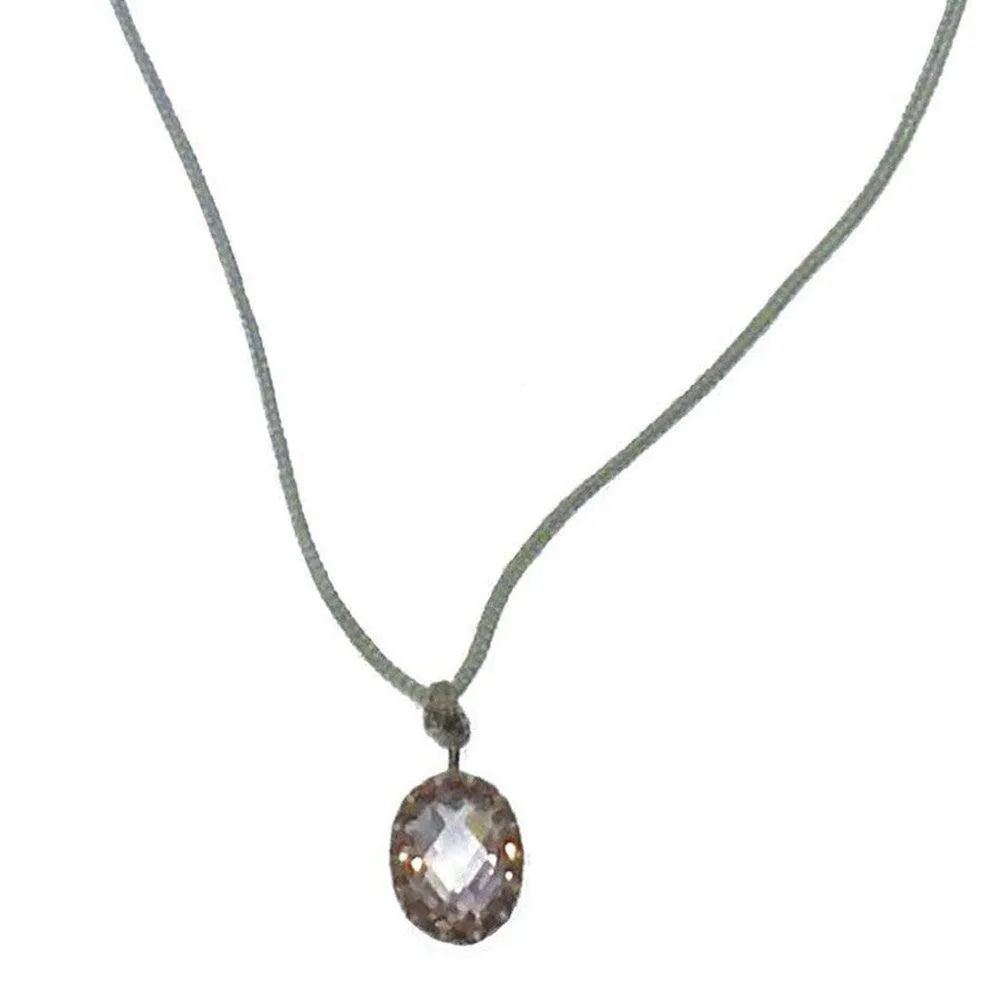 Silver and Cord Crystal Pendant