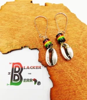 Silver Cowrie Earrings Rasta Jewelry Women