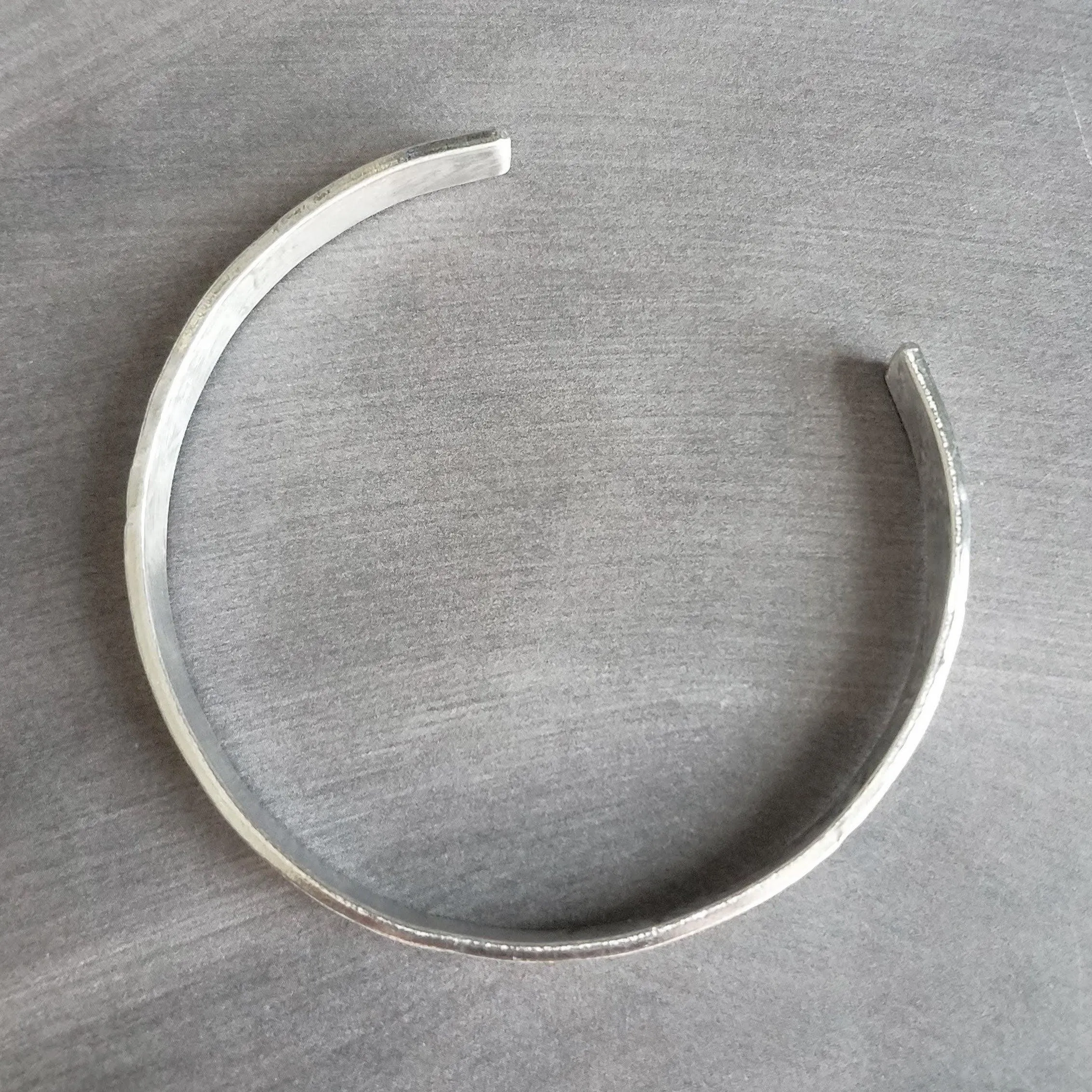 Silver Cuff Bracelet, unisex bracelet, hand stamped cuff, outdoors bracelet, trees leaves branches, forest cuff, woods bracelet, stacking
