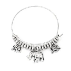 SILVER ELEPHANT CHARM  BRACELETS #SWKK-1568 A SIL