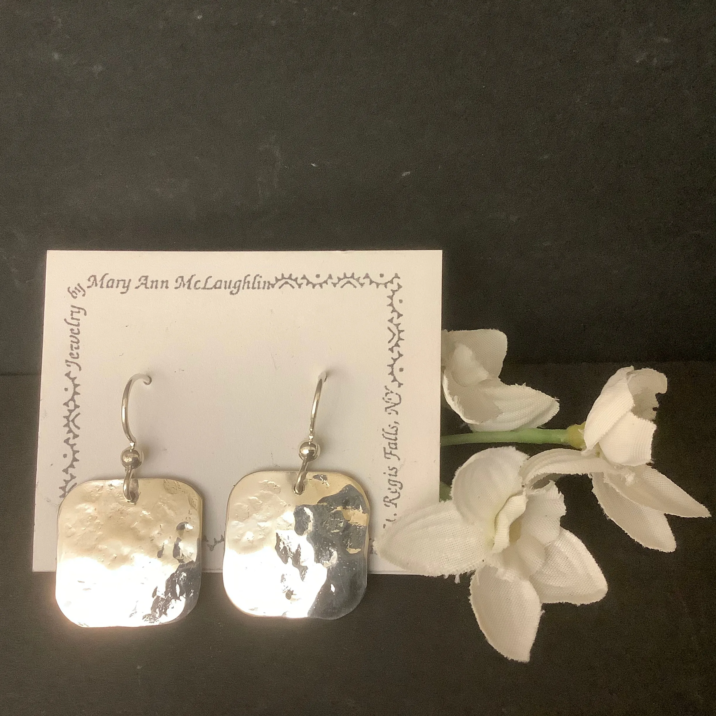 Silver Hammered Earrings