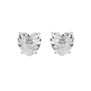 Silver Hearthstone La Diamantine Dormeuses Earrings | AILD1453