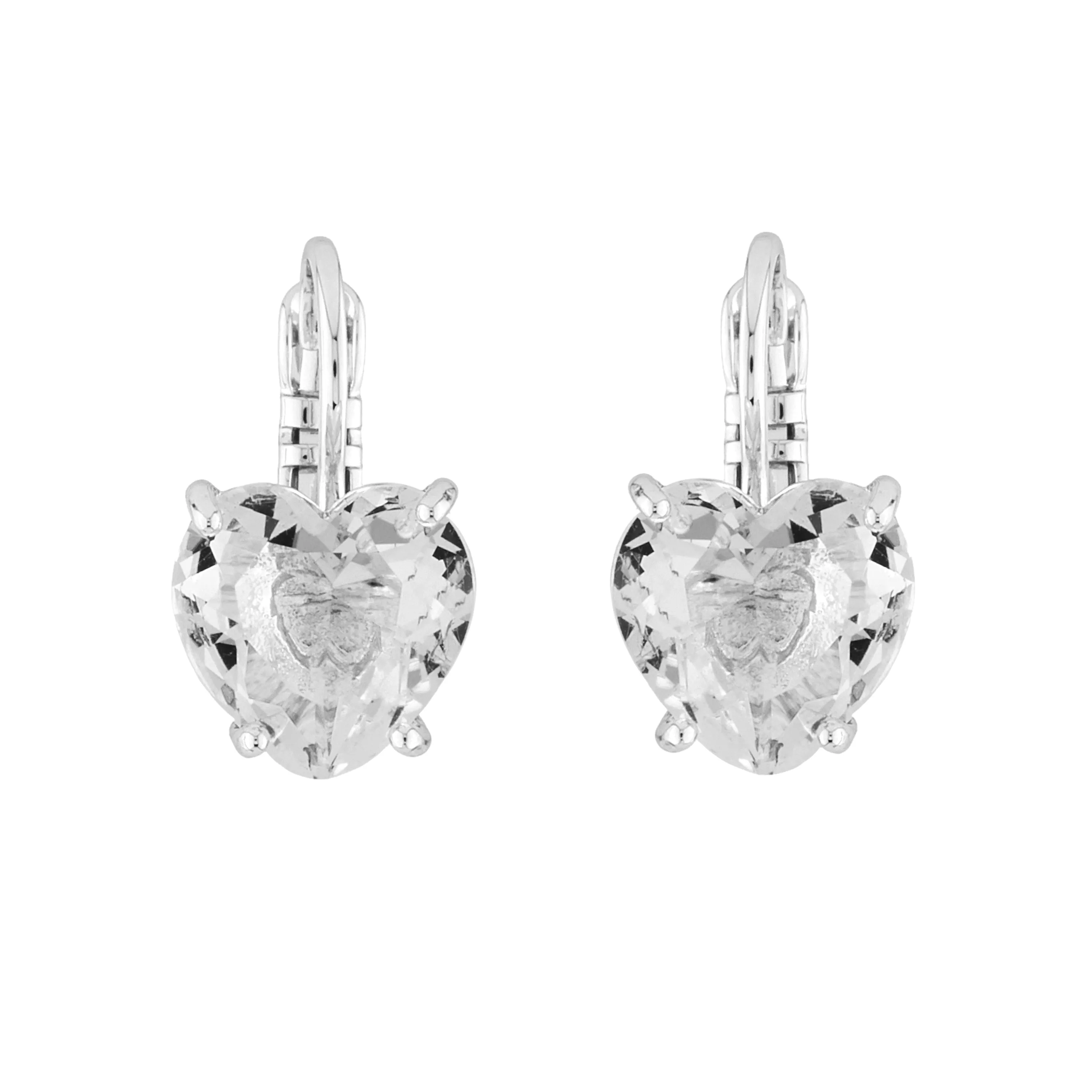 Silver Hearthstone La Diamantine Dormeuses Earrings | AILD1453