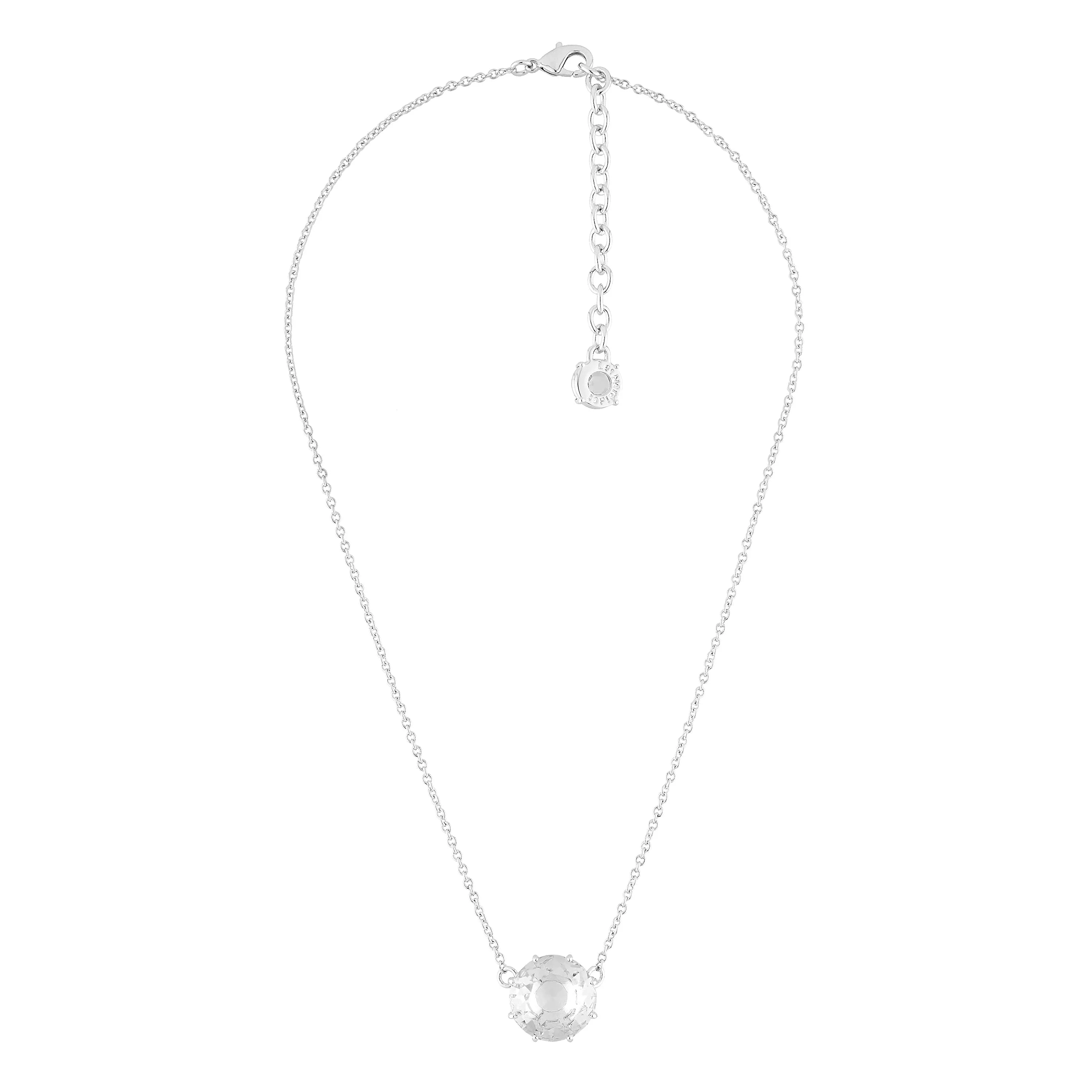 Silver Round Stone La Diamantine Pendant Necklace | AILD3013