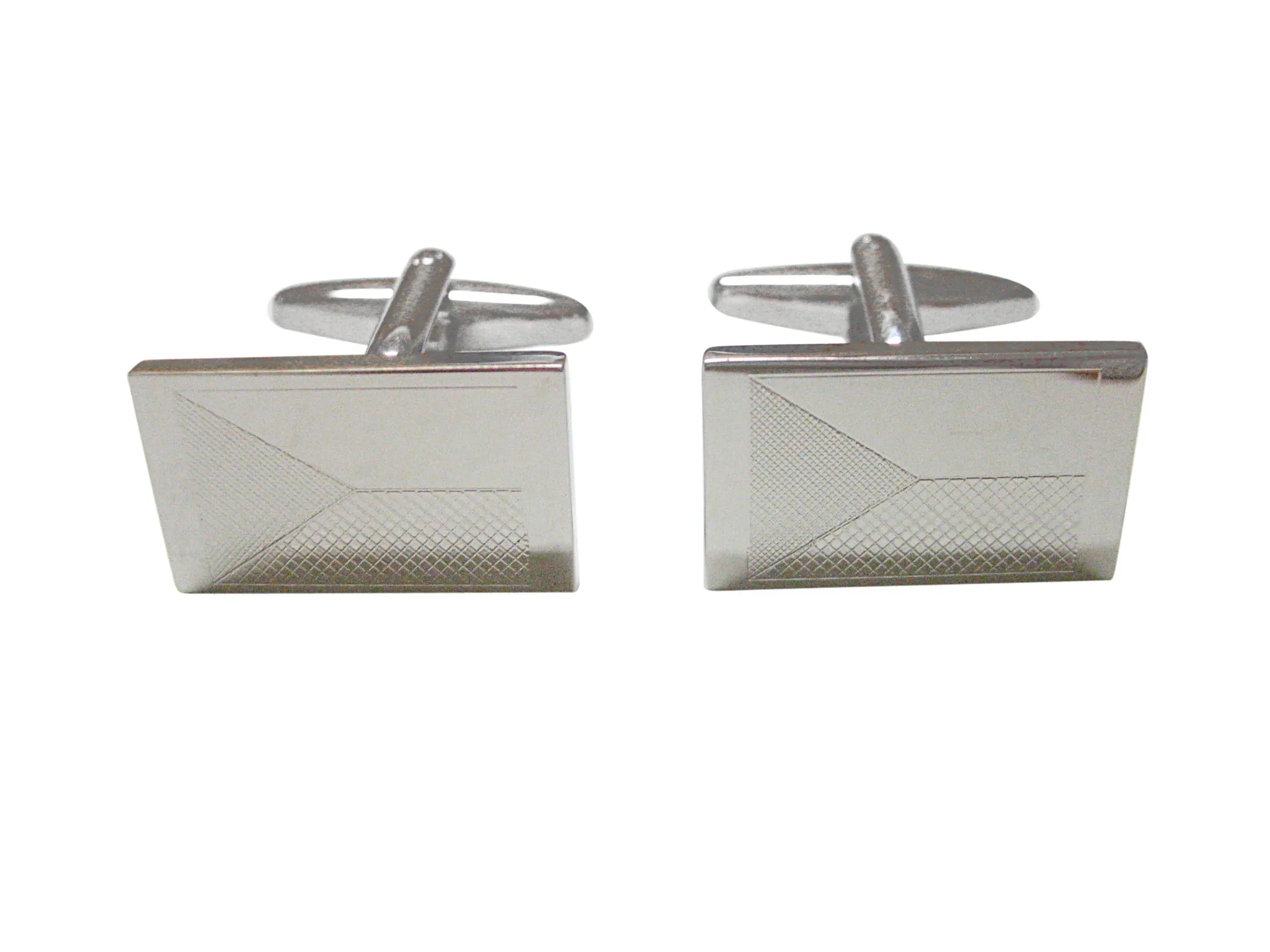 Silver Toned Etched Czech Republic Czechia Flag Cufflinks