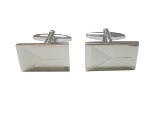 Silver Toned Etched Czech Republic Czechia Flag Cufflinks
