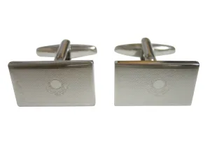 Silver Toned Etched Kazakhstan Flag Cufflinks