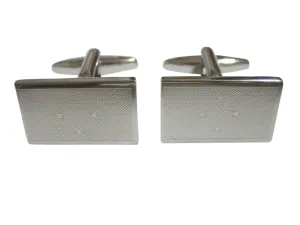 Silver Toned Etched Micronesia Flag Cufflinks