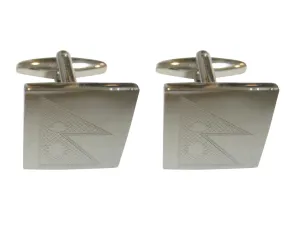 Silver Toned Etched Nepal Flag Cufflinks