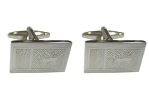Silver Toned Etched Sri Lanka Flag Cufflinks