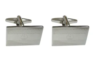 Silver Toned Etched Tajikistan Flag Cufflinks