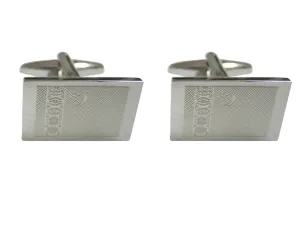 Silver Toned Etched Turkmenistan Flag Cufflinks