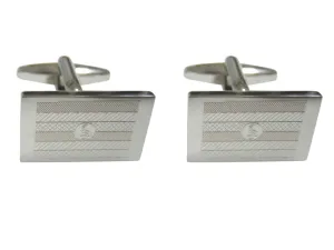 Silver Toned Etched Uganda Flag Cufflinks